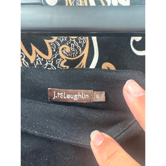 J McLaughlin Black Paisley Print Pencil Skirt Size 8 - Picture 5 of 6